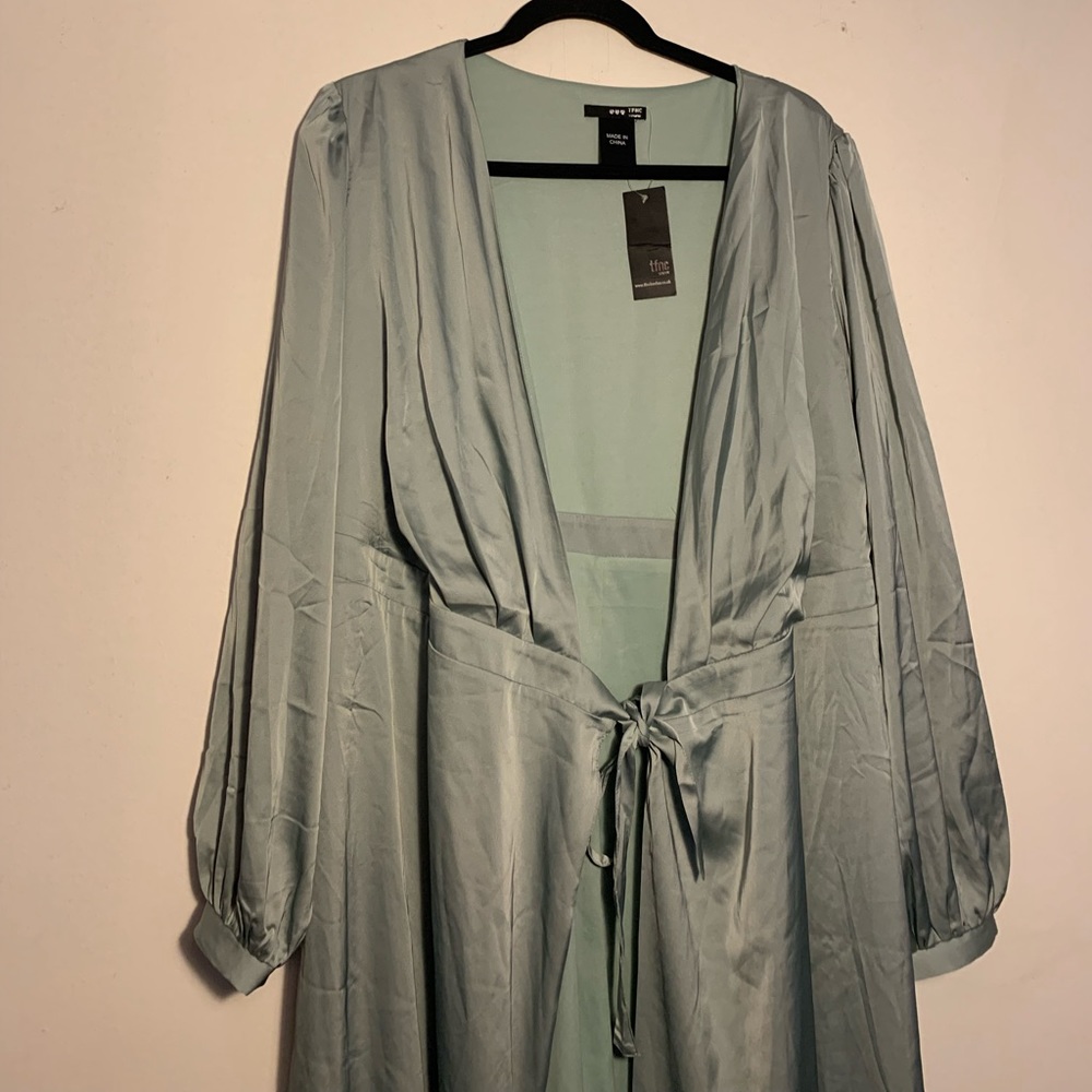 Blue wrap dress